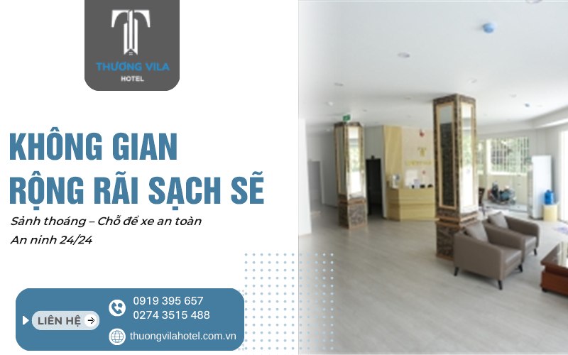 Không gian rộng rãi sạch sẽ tại khách sạn Bến Cát Bình Dương