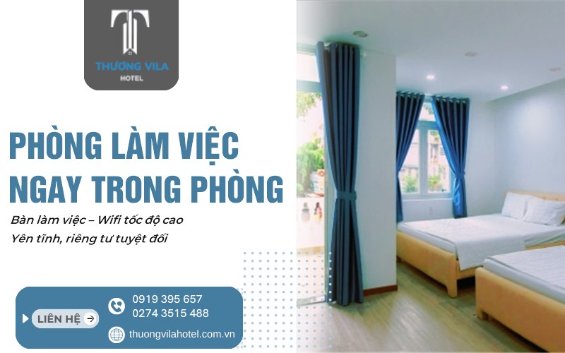 Phòng làm việc ngay trong phòng nghỉ cho chuyên gia tại Mỹ Phước