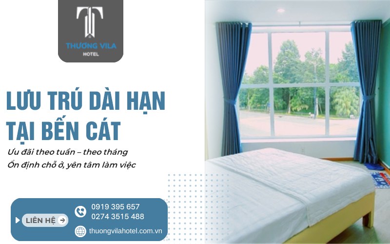 Khách sạn lưu trú dài hạn Bến Cát - Hotel Thương Vila